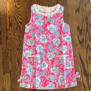 Lilly Pulitzer Pink and Blue Classic Girls Shift Dress size 10